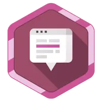 Chat Bubble on a blue badge