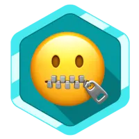 Secret Badge - Zipped Mouth Emoji